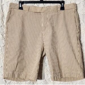 Polo Ralph Lauren Men's‎ Seersucker Shorts Size 34 Tan Stripe Preppy Golf Resort
